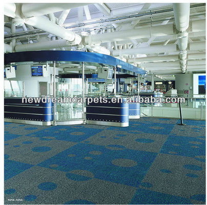 100 x 100 dimensioni Loop Pile Office Fireproof Carpet Tile per Canton Carpet Fabbricato