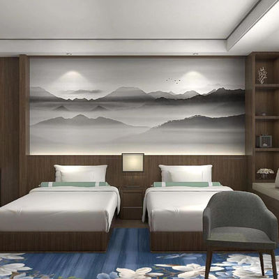 Tappeti antiscivolo da parete a parete di nylon Tappeti di stampa personalizzati per hotel in stile design moderno