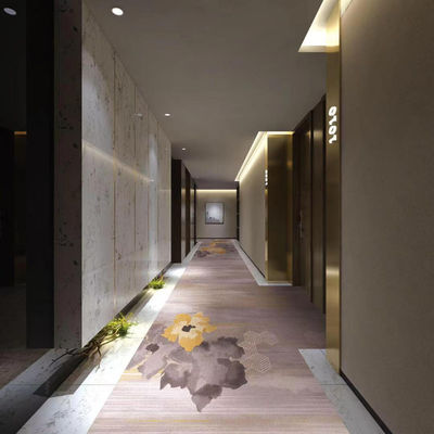 25*4M o supporto taglie personalizzate tappeto da pavimento per hotel in nylon rettangolo rosso design moderno
