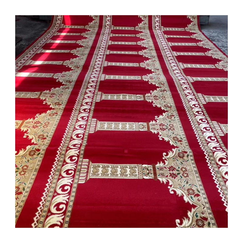 80% di lana 20% di nylon tappeto tessuto a macchina per la preghiera della moschea disegni personalizzati 4 * 25 rulli