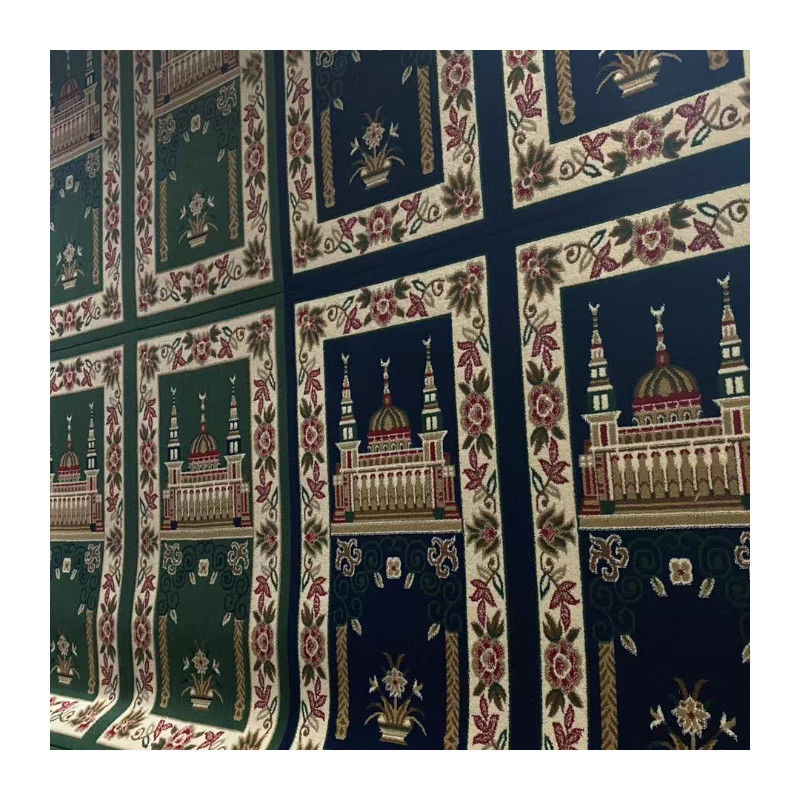 Tapis di moschea morbido da parete a parete in molti colori con modello di puzzle e forma rettangolare