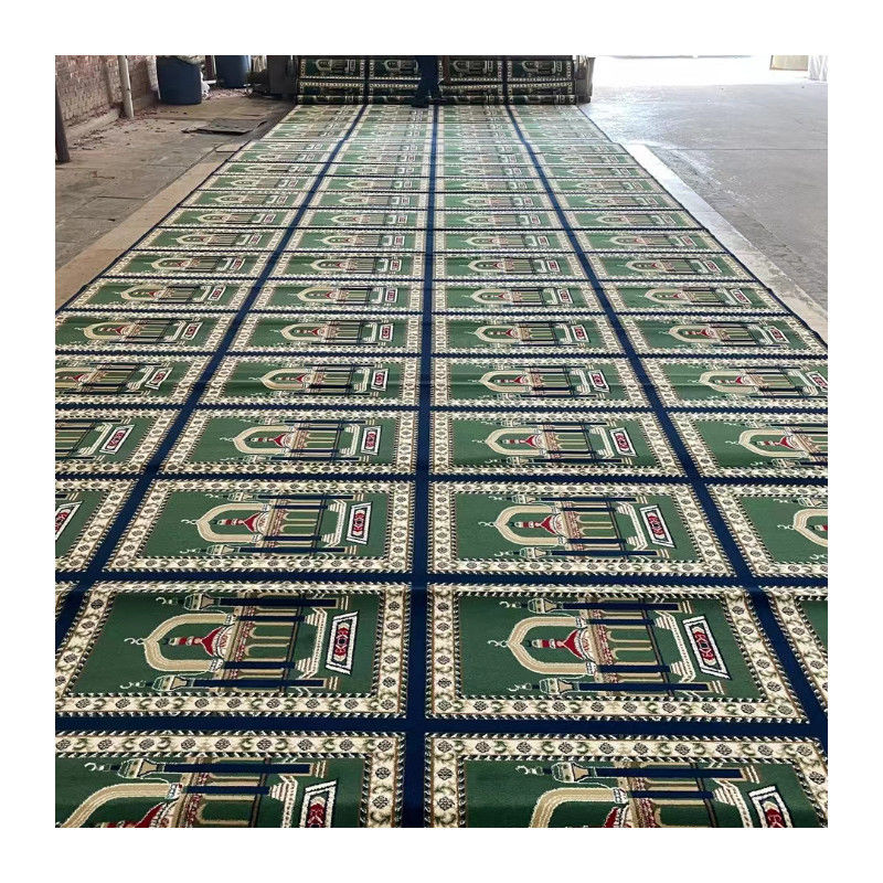 Sala riunioni Moschea musulmana Disegno tappeto di preghiera con modello di puzzle e dimensioni personalizzate